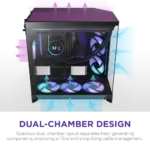 Nzxt H9 Flow Rgb (2025) Dual-chamber Mid Tower Case With Rgb Fans - Black - Image 3