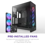 Nzxt H9 Flow Rgb (2025) Dual-chamber Mid Tower Case With Rgb Fans - Black - Image 4