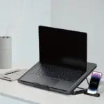 Porodo Gaming 8-Fan Ergonomic Laptop Cooling Stand with Built-in Phone Slot