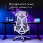 ⁦ASUS SL400C ROG Destrier Core Ergo Gaming Chair - White⁩ - الصورة ⁦3⁩