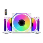 ⁦Sharx Infinity 3-in-1 Pack With Remote ARGB Fan - White⁩ - الصورة ⁦2⁩