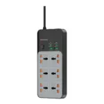 Porodo 3000W | 6AC Universal Power Strip with 6 USB Ports (4C + 2A) - Gray