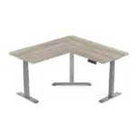 Gamvity L Shape Standing Ergonomic 3 Legs Stand Up Modern Furniture Table Electric Height Adjustable Desk(1000x1750mm) - Grey / White OAK - Image 2