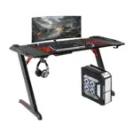 Gamvity Z Shaped Gaming Desk 1200*600 - Carbon Fiber Black