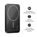 Momax 1-Power Q.Pass Qi2 Magnetic Wireless Power Bank 5000mAh - Black - Image 3