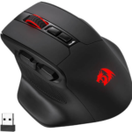 Redragon Bullseye M806 PRO Gaming Mouse, Up to 26000 Dpi, PAW3395 Sensor, 7 Programmable Buttons, 3-Mode Connection, 5 Decent Backlit Modes, Black