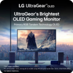 ⁦شاشة ألعاب UltraGear™ OLED مقاس 27 بوصة - وضع مزدوج بدقة QHD وتردد 540 هرتز أو دقة HD 720 هرتز - زمن استجابة 0.02 مللي ثانية - متوافقة مع G-Sync - منفذ DisplayPort 2.1⁩ - الصورة ⁦2⁩