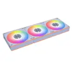 مراوح كيس Lian Li Uni Fan Cl لاسلكية (Reverse) مقاس 120 ملم ARGB مع وحدة تحكم - ابيض (3 قطع)