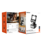 Porodo Lifestyle Multifunctional Tablet Stand with Speaker & Power Bank - Black - Image 2
