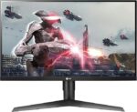 شاشة ألعاب LG 27G411A-B UltraGear بمقاس 27 بوصة / دقة Full HD (1920 x 1080) / لوحة IPS / تردد 144 هرتز (مع إمكانية كسر السرعة) / زمن استجابة 1 ملي ثانية MBR / متوافقة مع NVIDIA G-Sync و AMD FreeSync / تدعم HDR10 / منافذ HDMI و DisplayPort / حامل نحيف بالل