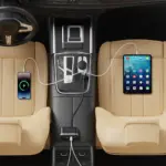 ⁦شاحن سيارة Powerology Currnex متعدد المنافذ بقوة 60 واط - أسود⁩ - الصورة ⁦3⁩