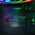 ⁦لوحة مفاتيح الألعاب Razer Huntsman V3 Pro TKL 8KHz للرياضات الإلكترونية - تخطيط أمريكي (US) - لون أسود⁩ - الصورة ⁦3⁩