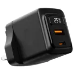 Porodo Gan 25w Dual-port Wall Charger-black