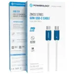 ⁦كابل Powerology Zinco Series 60 واط USB-C - أزرق⁩ - الصورة ⁦2⁩
