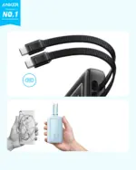 Anker Zolo Power Bank (10K,35W,Built-In Dual USB-C Cables) - Black - Image 2