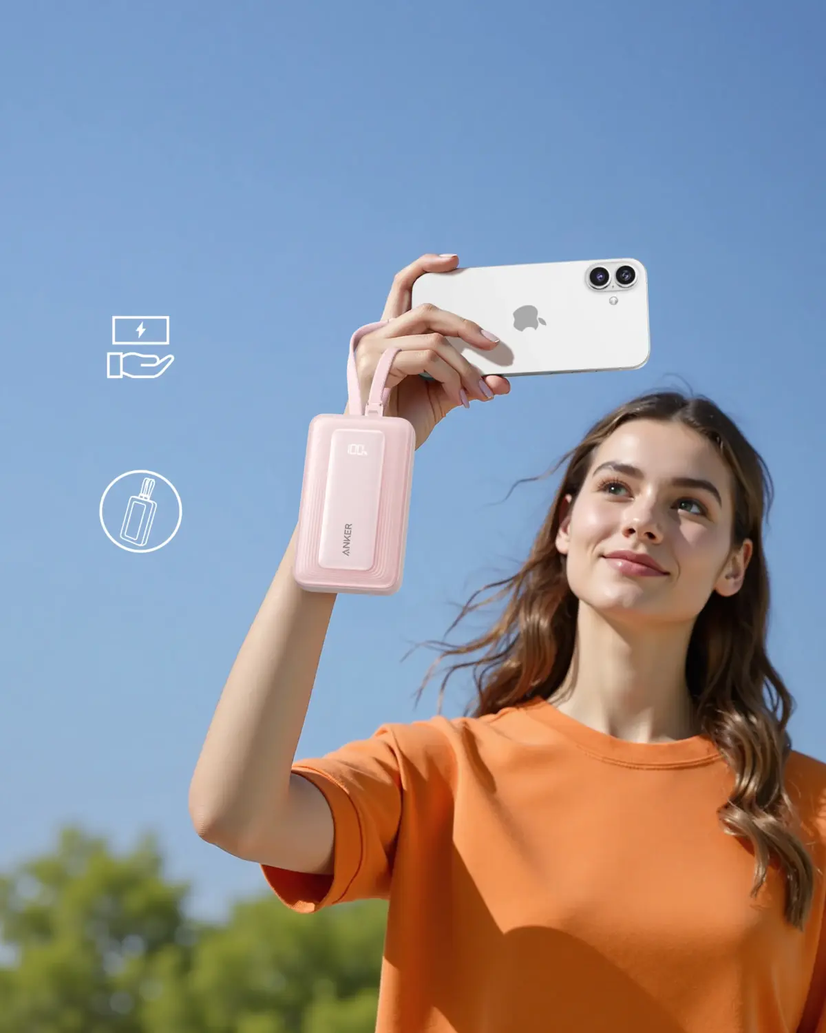 Anker Zolo Power Bank (10K,35W,Built-In Dual USB-C Cables) - Black - Image 5