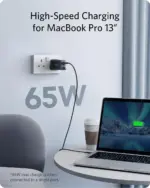 ⁦شاحن Anker PowerPort III Pod ثلاثي المنافذ بقدرة 65 واط - أسود A2667K14⁩ - الصورة ⁦2⁩