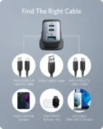 ⁦شاحن Anker PowerPort III Pod ثلاثي المنافذ بقدرة 65 واط - أسود A2667K14⁩ - الصورة ⁦4⁩