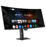 ⁦شاشة ألعاب أسوس روج ستريكس (Asus ROG Strix XG34WCDMTG) قياس 34 بوصة، تردد 240 هرتز، دقة WQHD، منفذ HDMI 2.1، زمن استجابة 0.03 مللي ثانية، شاشة QD-OLED منحنية - لون أسود.⁩ - الصورة ⁦3⁩