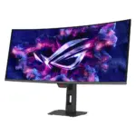 ⁦شاشة ألعاب أسوس روج ستريكس (Asus ROG Strix XG34WCDMTG) قياس 34 بوصة، تردد 240 هرتز، دقة WQHD، منفذ HDMI 2.1، زمن استجابة 0.03 مللي ثانية، شاشة QD-OLED منحنية - لون أسود.⁩ - الصورة ⁦2⁩