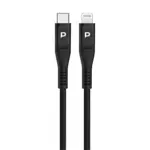 ⁦شاحن حائطي Powerology volt-x 25 واط من نوع mini gan مزود بكابل من نوع C إلى Lightning - أسود⁩ - الصورة ⁦2⁩