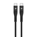 ⁦شاحن حائطي Powerology volt-x 25 واط من نوع mini gan مزود بكابل من نوع C إلى C - أسود⁩ - الصورة ⁦2⁩