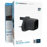 ⁦شاحن حائطي Powerology volt-x 25 واط من نوع mini gan مزود بكابل من نوع C إلى C - أسود⁩ - الصورة ⁦3⁩