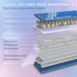 Redragon NOVA K709 HE Rapid Trigger Gaming Keyboard (Transparent Blue Keycaps) - Image 4