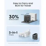 ⁦شاحن USB-C من Anker بقدرة 100 واط بتقنية PD للشحن السريع، مزود بثلاثة منافذ GaN⁩ - الصورة ⁦3⁩