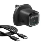 شاحن Anker بقدرة 25 واط مدمج مع كابل USB-C - أسود