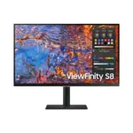شاشة سامسونج ViewFinity S8 مقاس 27 بوصة بدقة 4K UHD ولوحة IPS مع منفذ USB-C (موديل: LS27B800PXMXUE)
