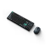 ⁦طقم لوحة مفاتيح Keychron B33 وماوس BM25 لاسلكي، بتصميم 80% TKL، باللونين الأسود والأخضر - تخطيط عربي⁩ - الصورة ⁦2⁩