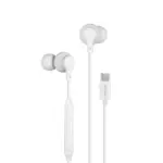 Powerology Type-c In-ear Stereo Earphones With Intuitive In-line Control Buttons-white