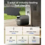 ⁦محطة الطاقة المتنقلة Ecoflow Delta 3 (سعة 1024 واط/ساعة | قوة 1800 واط) تصل إلى 3600 واط عند الذروة<br>⁩ - الصورة ⁦3⁩
