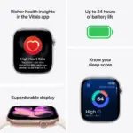 ⁦ساعة Apple Watch Series 11 مع سوار رياضي (46 ملم) - لون ذهبي وردي (Rose Gold)⁩ - الصورة ⁦3⁩