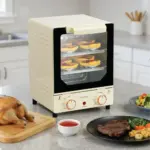 Porodo Lifestyle Vertical Design Temp Glass Mini Oven - White - Image 2