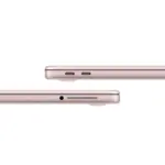 ⁦كمبيوتر محمول Apple MacBook Neo مقاس 13 بوصة – شريحة A18 Pro، معالج سداسي النوى، وحدة معالجة رسومات خماسية النوى، ذاكرة وصول عشوائي (RAM) سعة 8 جيجابايت، محرك أقراص SSD سعة 256 جيجابايت، لوحة مفاتيح باللغتين الإنجليزية والعربية - لون Blush⁩ - الصورة ⁦3⁩