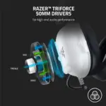 ⁦Razer Blackshark V2 X (مرخصة من Xbox) - سماعة رأس للألعاب - أبيض⁩ - الصورة ⁦6⁩