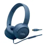 JBL Tune 520C سلكية بمنفذ USB-C وتصميم يوضع على الأذن - اللون الأزرق